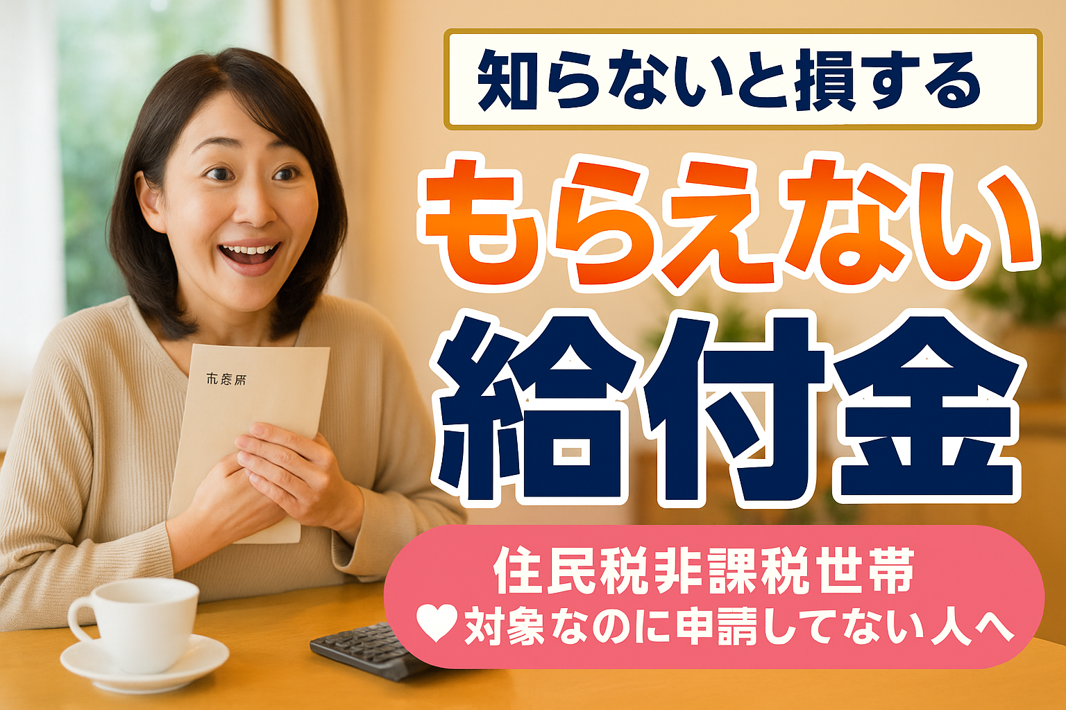 住民税非課税世帯の給付金｜対象なのに申請してない人へ