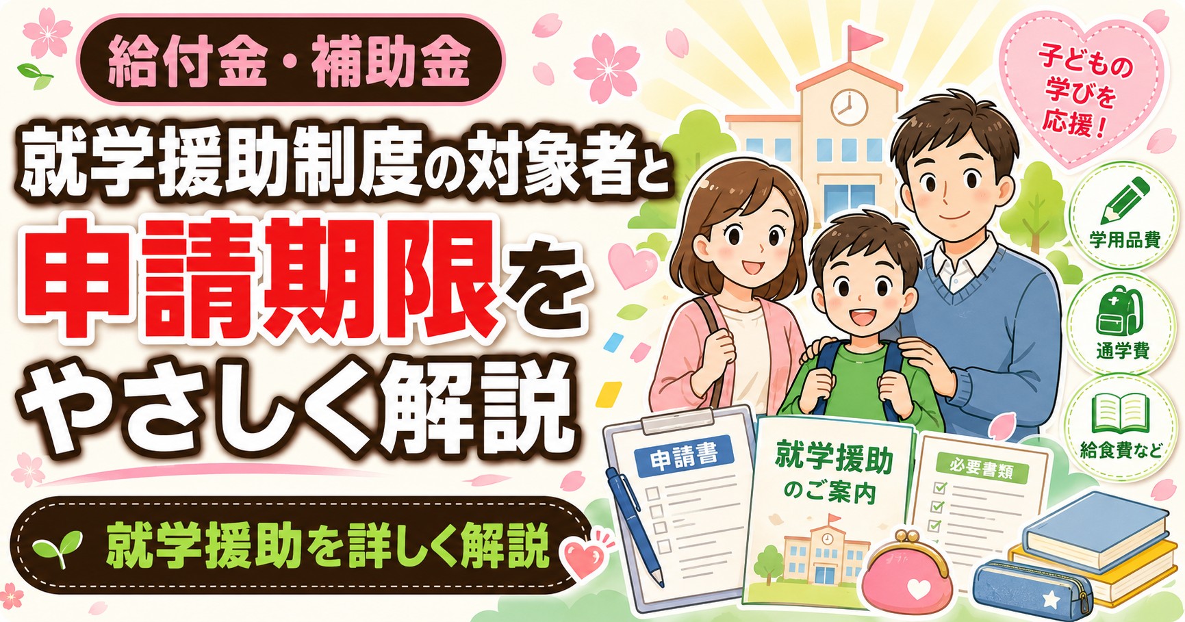 就学援助制度の対象者と申請期限をやさしく解説