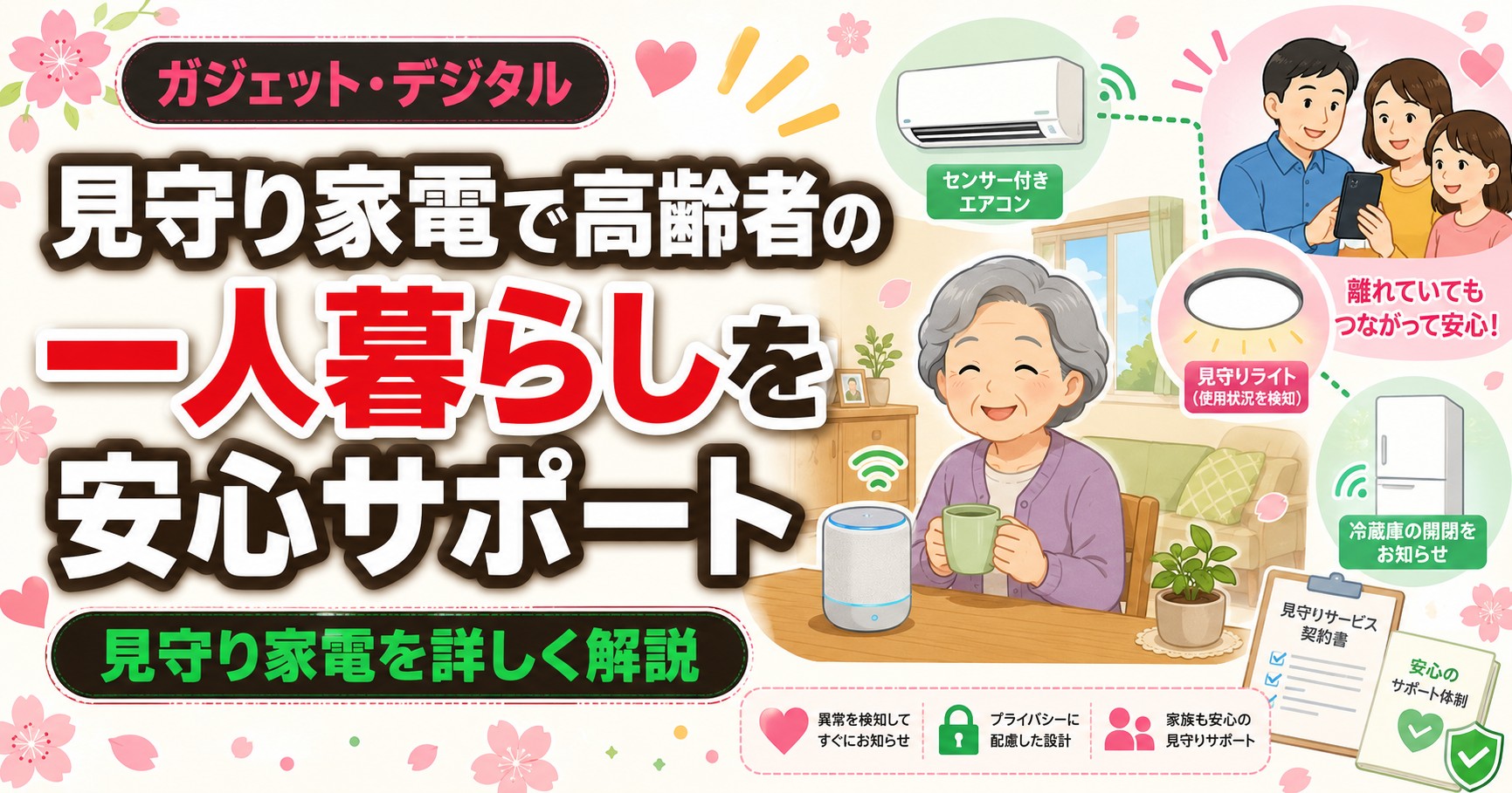 見守り家電で高齢者の一人暮らしを安心サポート