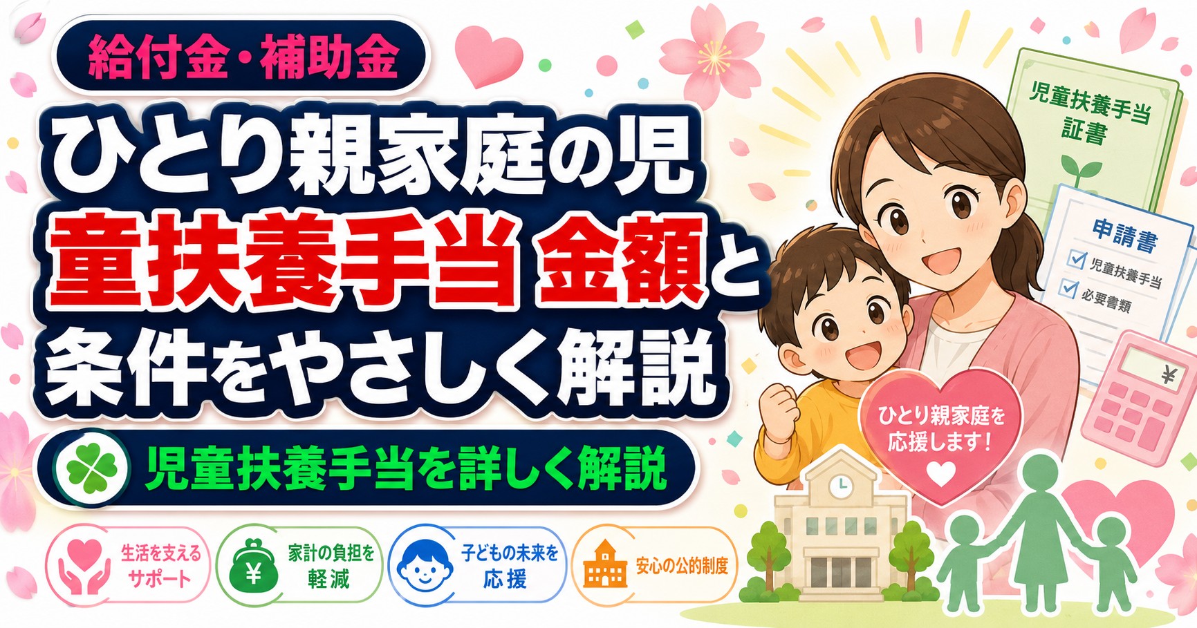 ひとり親家庭の児童扶養手当 金額と条件をやさしく解説