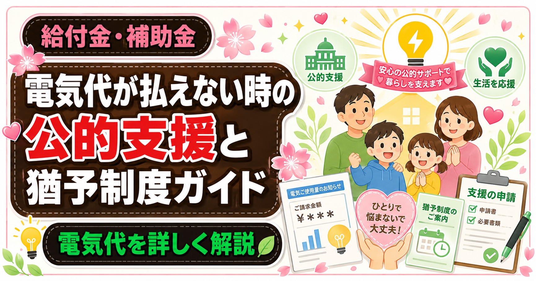 電気代が払えない時の公的支援と猶予制度ガイド