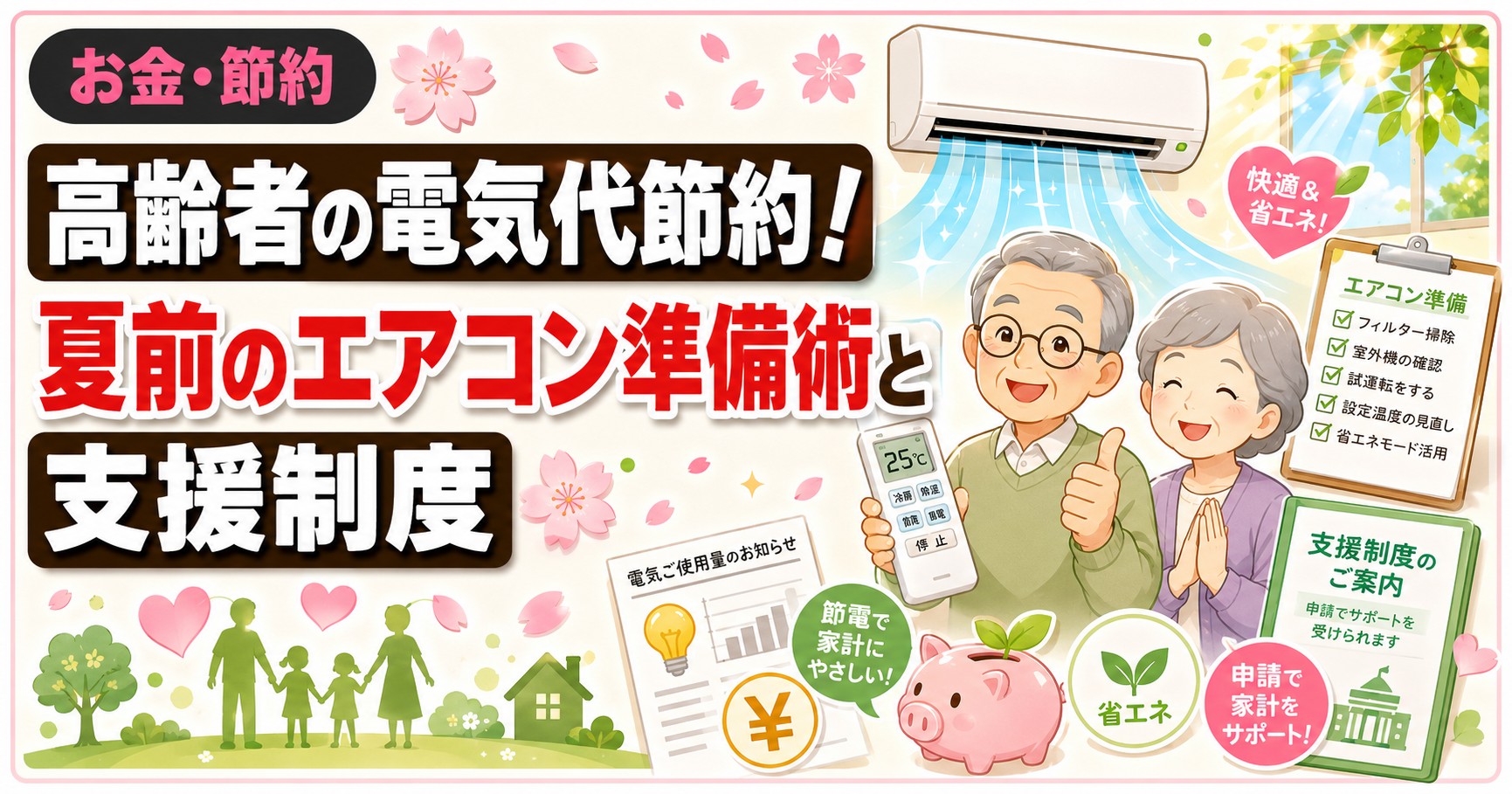 高齢者の電気代節約!夏前のエアコン準備術と支援制度
