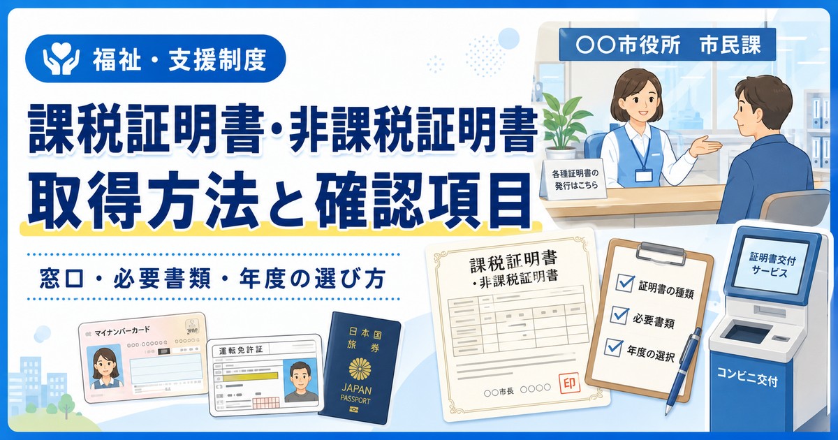 課税証明書・非課税証明書はどこで取る?必要書類と確認する項目