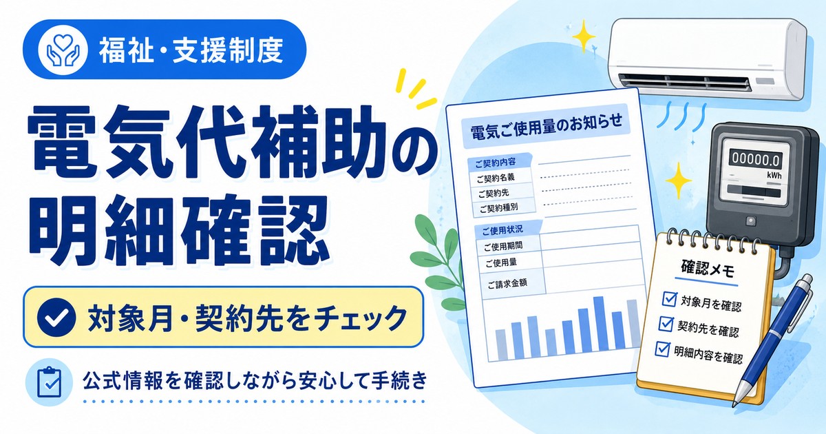 電気代補助が明細に反映されないときの確認方法|対象月・契約先・問い合わせ先